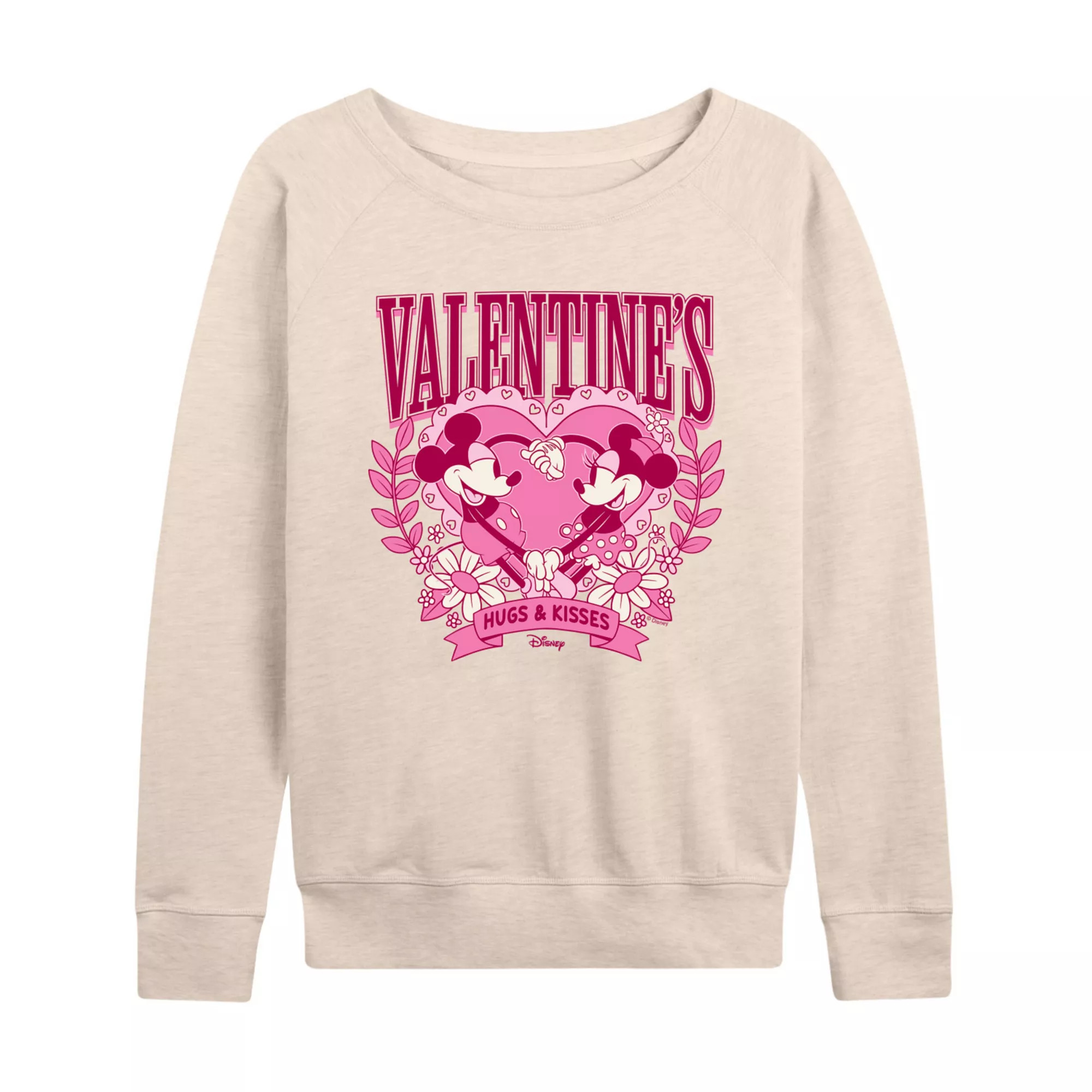 Disney's Mickey and Minnie Mouse Women's Valentine's Collegiate French Terry Long Sleeve Tee | Kohl's