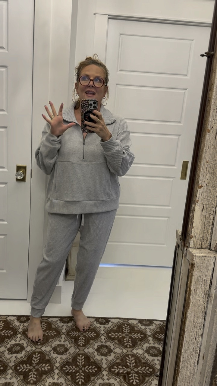 We are heading into cozy season, and I ran across this Avia Brushed Rib Pullover top and matching joggers from Walmart. If you love loungewear, you will love this set with its zippered front, full pockets, and drawstring pants. I got my regular size in the pants and sized up in the top to make it a little longer. 

#LTKSeasonal #LTKFindsUnder50 #LTKMidsize
