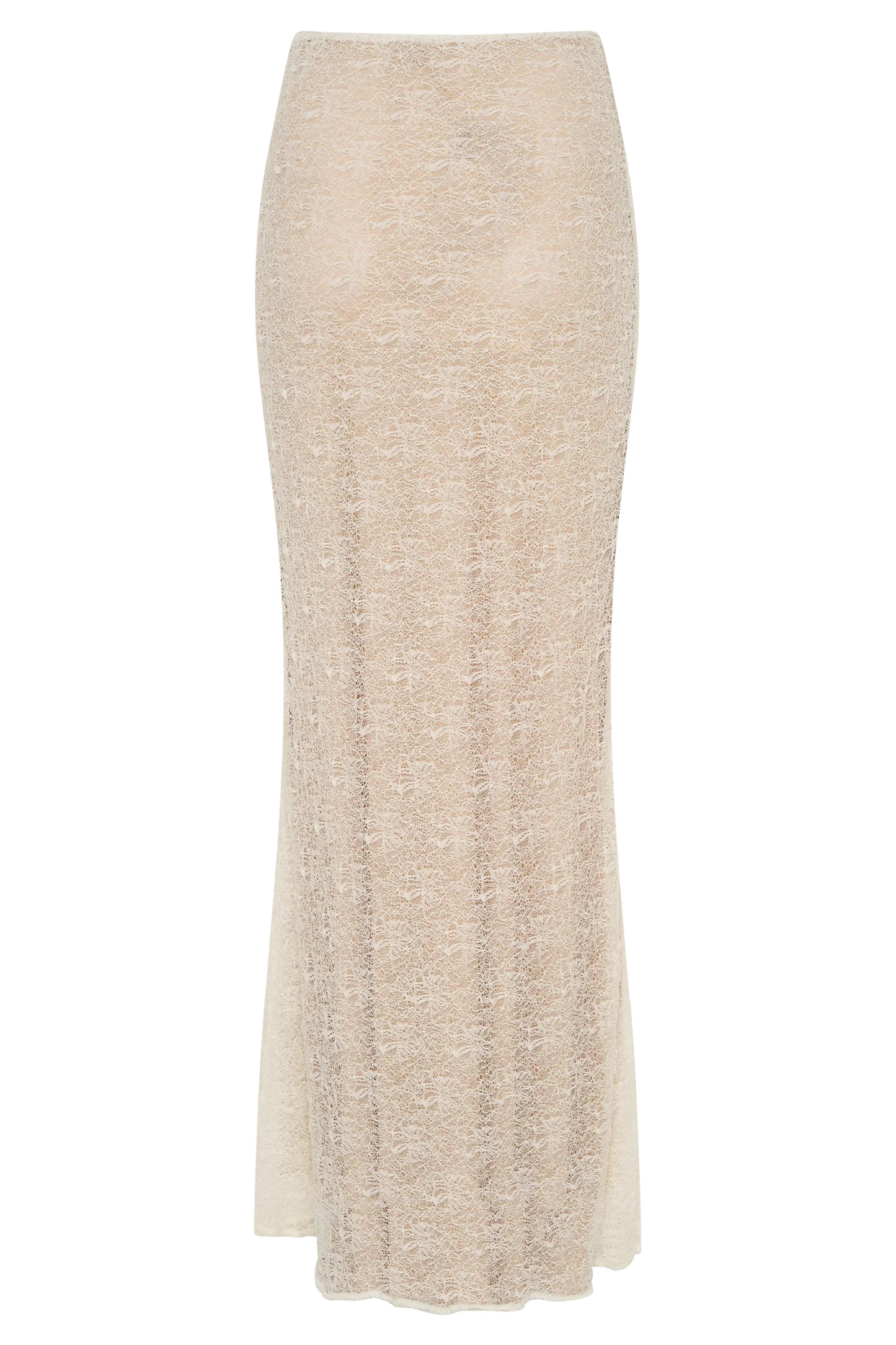 Sheer Lace Maxi Skirt - Ivory | MESHKI US
