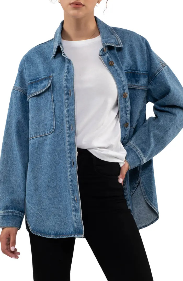 Cotton Denim Shirt Jacket | Nordstrom Rack