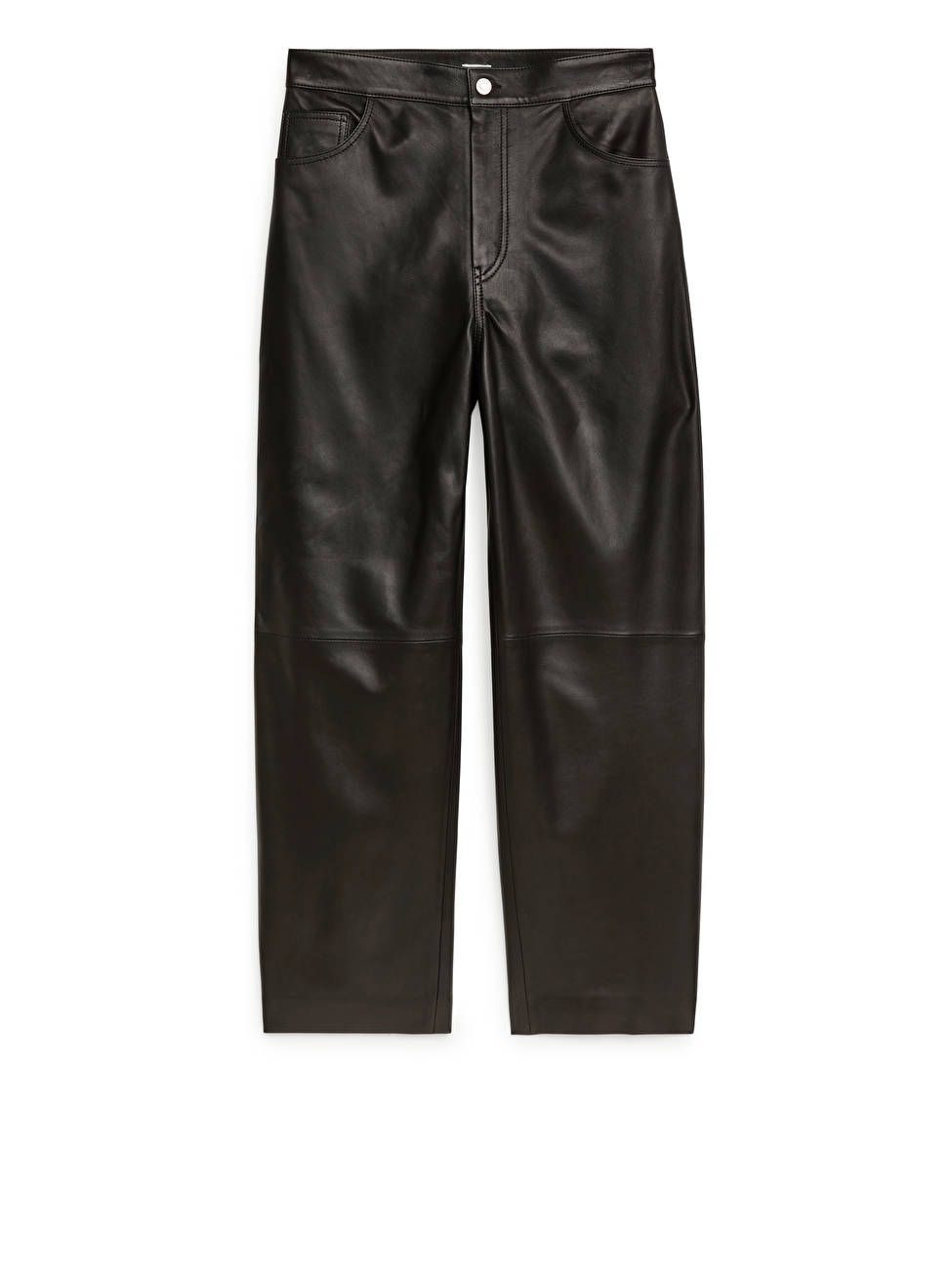 Cropped Leather Trousers - Black - Trousers - ARKET GB | ARKET (US&UK)
