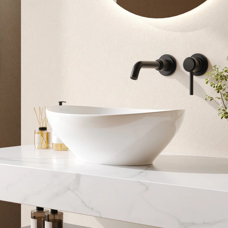 DV-1V051 DeerValley Horizon 16" x 13'' Oval Vitreous China Vessel Bathroom Sink | Wayfair North America