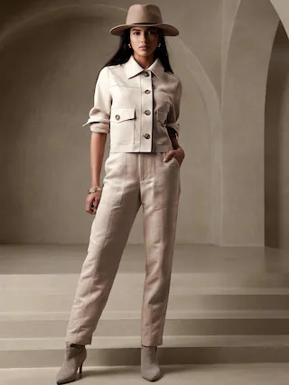 Crop Vegan Suede Jacket | Banana Republic Factory