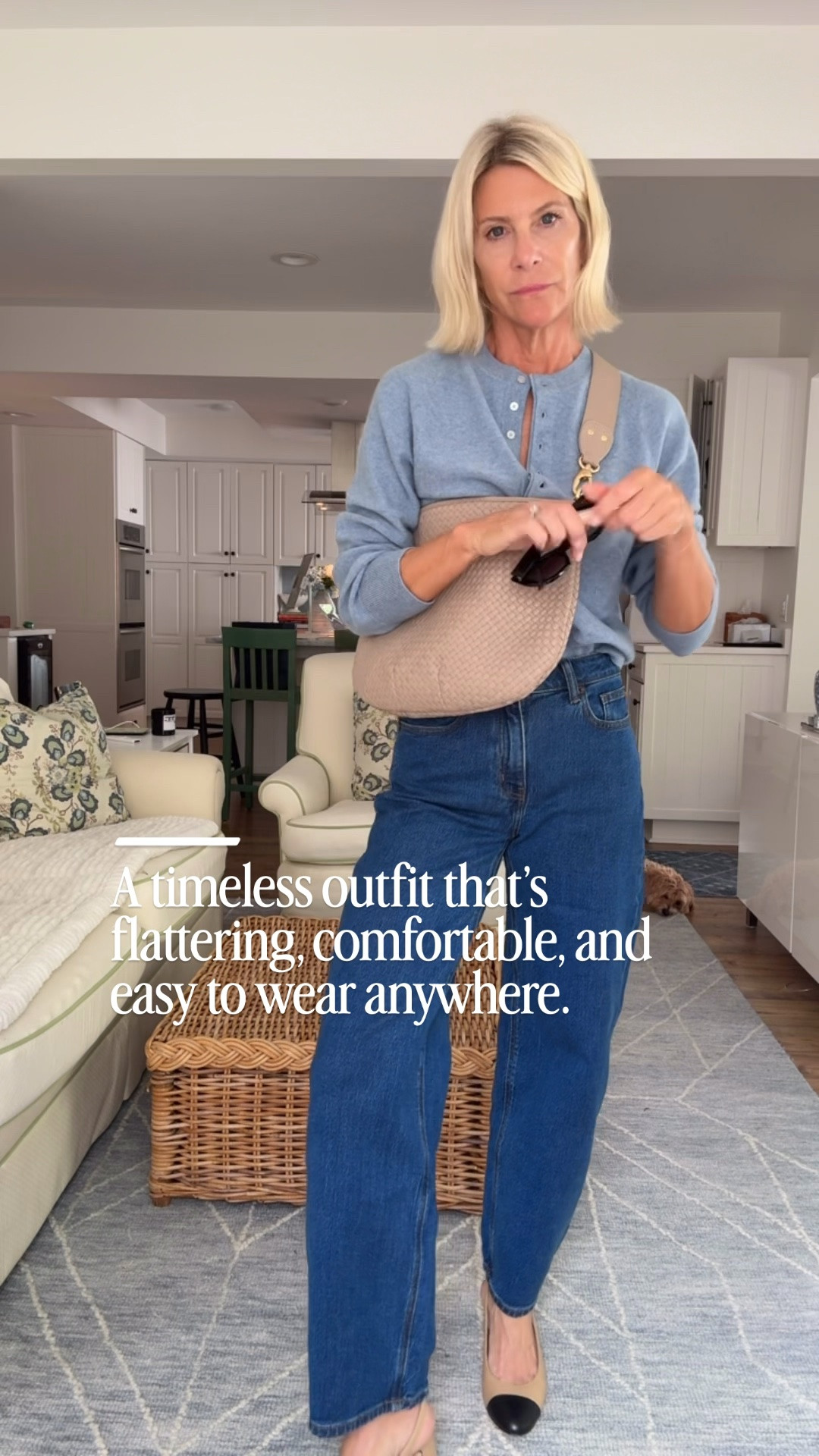 This is the outfit I’ll be wearing on repeat this fall! The soft blue henley sweater and dark wash wide-leg jeans are a timeless combination that’s flattering, comfortable, and so easy to recreate. Add a pair of cap-toe slingbacks for an effortlessly polished finish.

👩‍💻 LTK PRO TIPS
❤️ Heart = Support my posts ;-)
🔖 Save = Get sale & restock alerts for the things you love!
📋 Lists = Keep favorites organized (List ideas: Christmas, Birthdays, and Vacations!)
📲 Share = Send lists and products to a friend (or your daughters like me).
💬 Comment = Ask me anything, and I’ll answer. ;-)

#LTKootd #LTKOver40 #LTKSeasonal