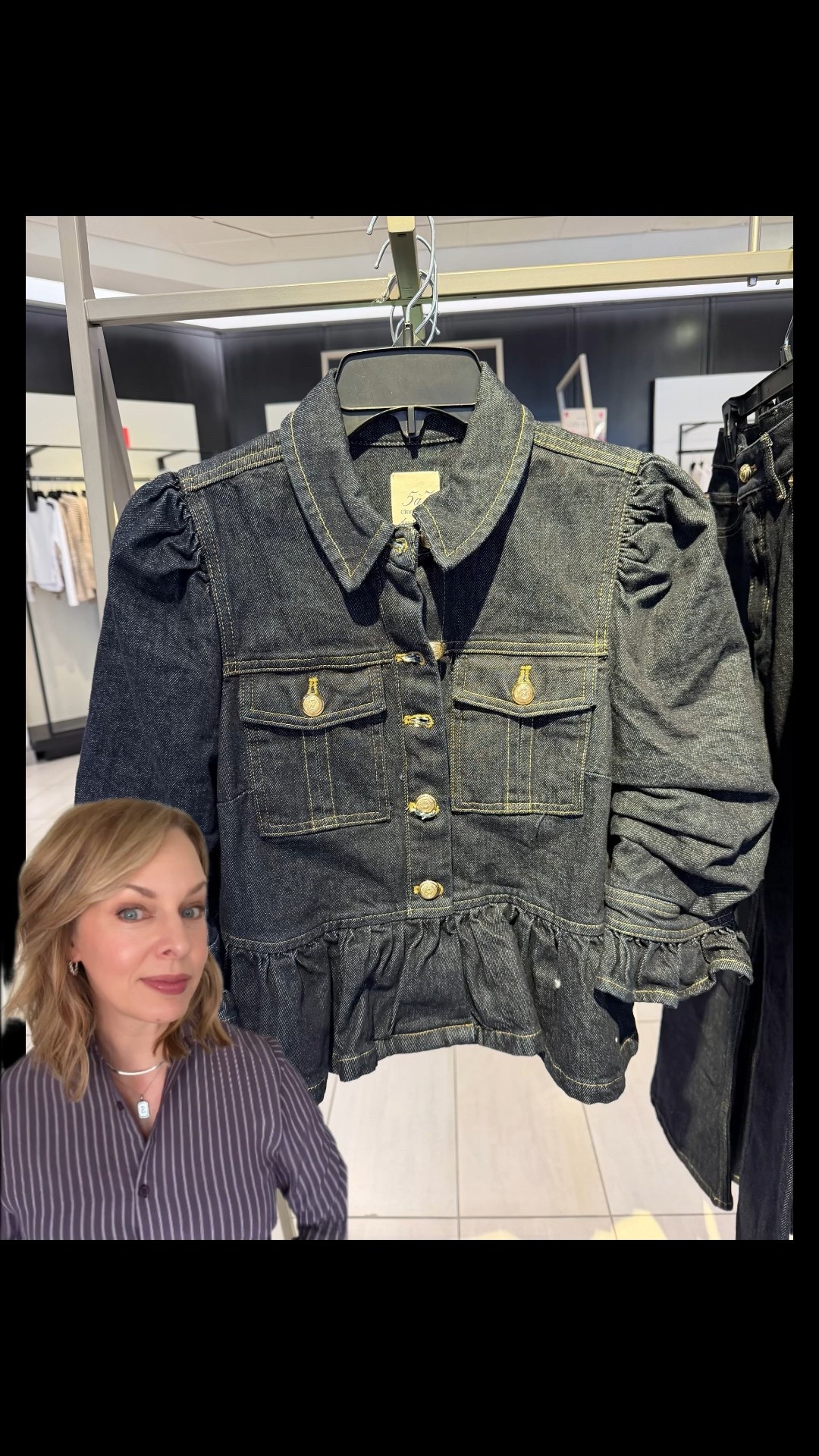 Obsessed with this little denim jacket! The peplum, the dressy dark wash…she’s perfect and fun! 

#LTKOver40 #LTKPetite #LTKWorkwear