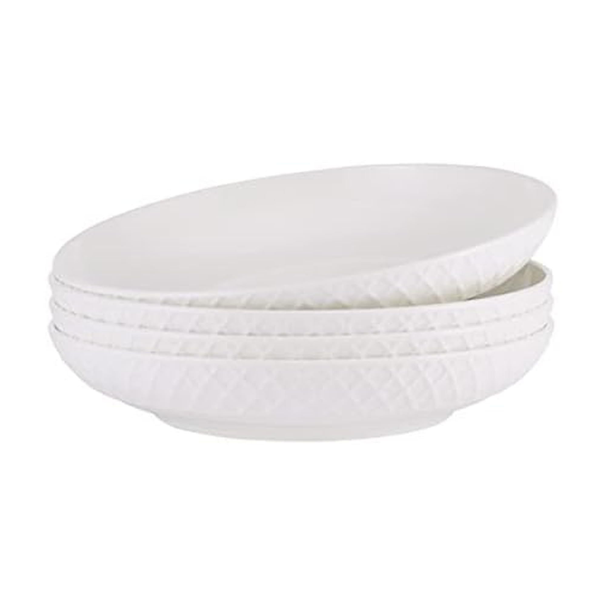 Mikasa Trellis Bone China 9-Inch Pasta Bowls Set of 4, Lightweight, Chip-Resistant White Porcelai... | Amazon (US)