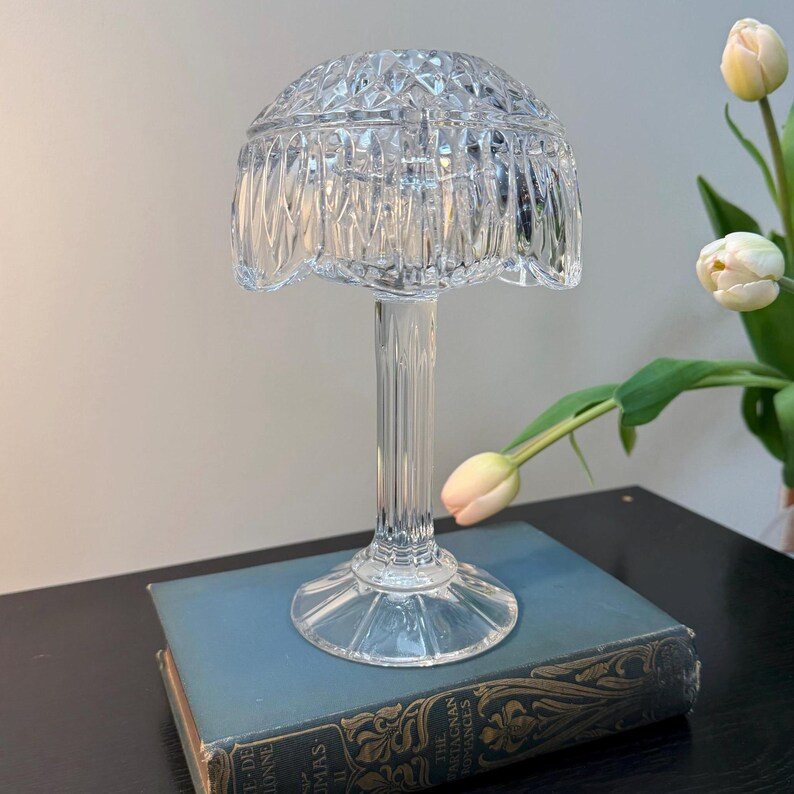 Shannon Irish 24-% Lead Crystal Clear 2 Piece Fairy Lamp, Vintage, Grandmacore, Grandmillennial D... | Etsy (US)