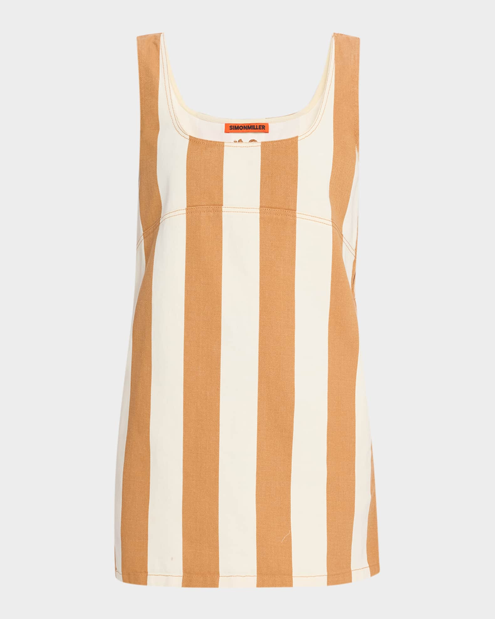 Sahara Striped Denim Mini Dress | Neiman Marcus
