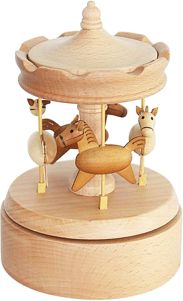Wooden Music Box Castle Toy Decoration Birthday Present for Kids (A Merry-go-Round),Plays Castle ... | Amazon (US)