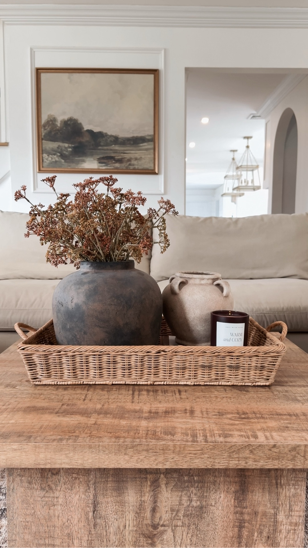 Cozy Tray Styling 🤎
COFFEE TABLE EDITION 

When you follow me here on LTK, many times you get to see my newest content posted here first. Make sure you follow me here on the app so you don’t miss a link. 

Shown:
Tray in Medium
12 Stems in vase (2 sets)
15 oz candle - limited stock
wall art (no longer available)

organic modern | vase | faux stems | earthy | lived-in | sofa | sectional | wall art | book | candle | lighter | vessel | neutral | affordable 

#LTKHome #LTKSaleAlert #LTKFindsUnder50