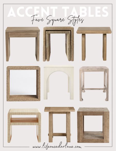 Accent Tables - Fave Square Styles! Some gorgeous side tables at different price points! Such a great way to refresh your space! 

#accenttable #sidetable #livingroom #familyroom 

#LTKsalealert #LTKhome #LTKstyletip