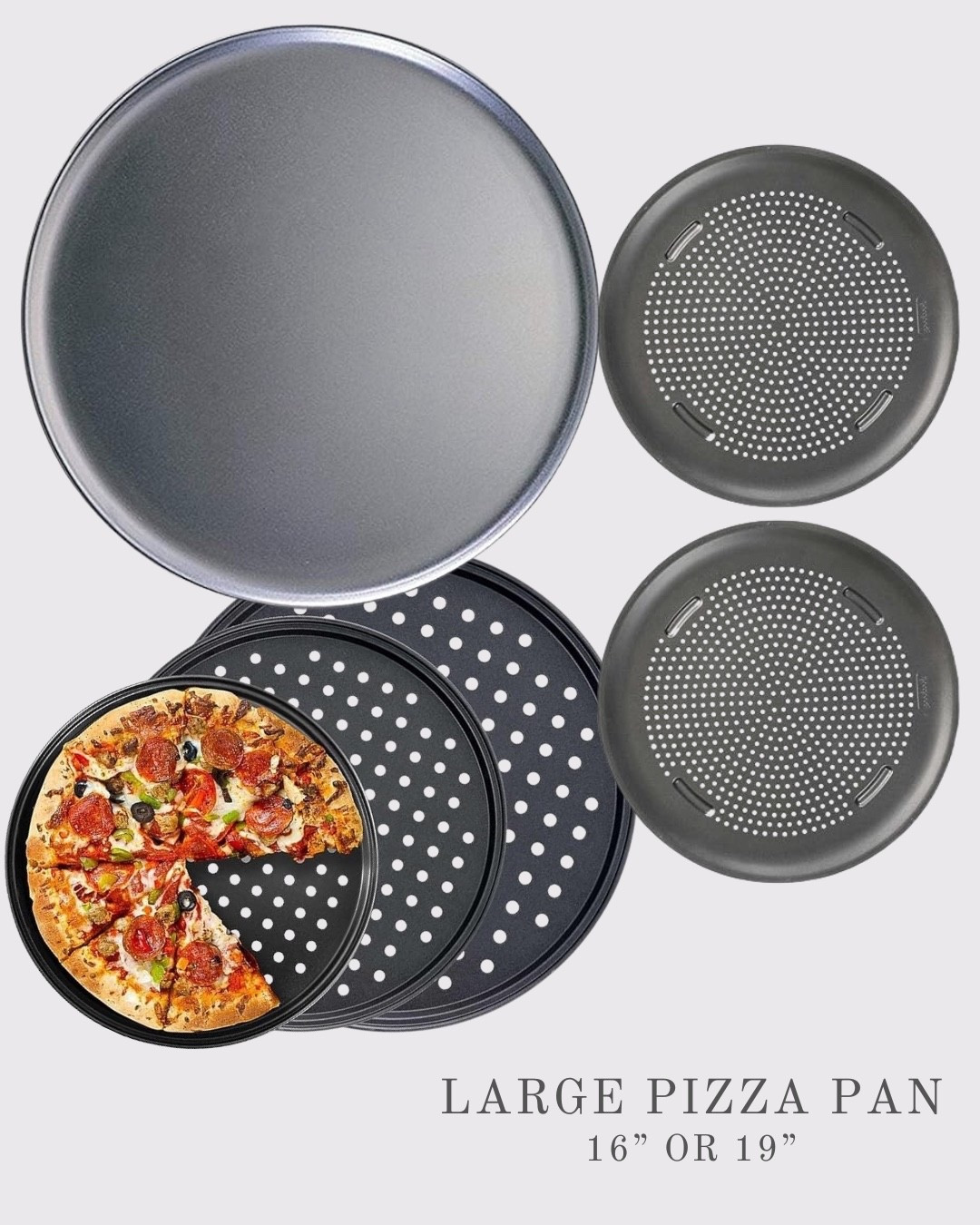 Pizza pan debate!! Really needed this 19” one yesterday for the XL pizza from Aldi!

#LTKHome #LTKfoodie