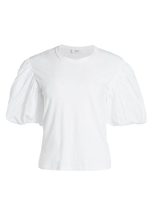 A.L.C. Women's Cassandra Puff-Sleeve Top - White - Size Medium | Saks Fifth Avenue