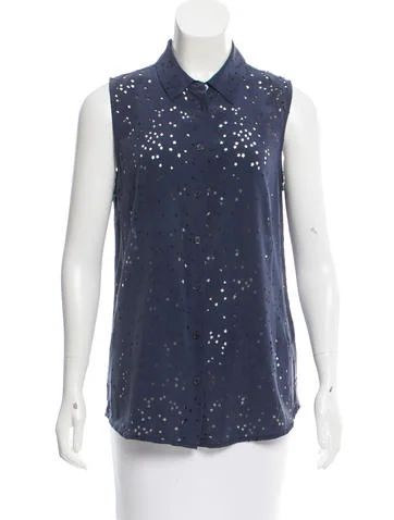 Equipment Star Laser Cut Silk Top | The Real Real, Inc.