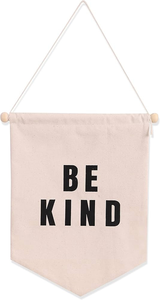 Be Kind Printed Banner Wall Hanger - Pendant Home Decor Handmade Gifts, Small Silkscreen Sure Ban... | Amazon (US)