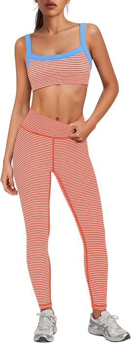 Womens Striped Workout Sets 2 Piece | Amazon (US)