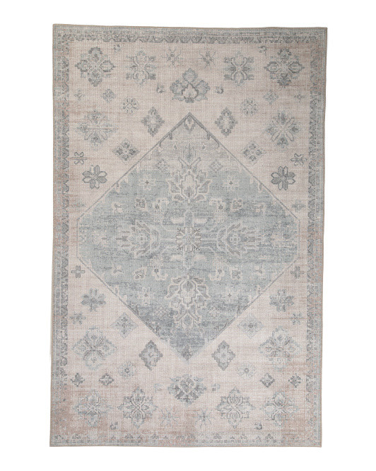Made In Turkey 5x8 Avalon Diamond Vintage Look Washable Area Rug | TJ Maxx