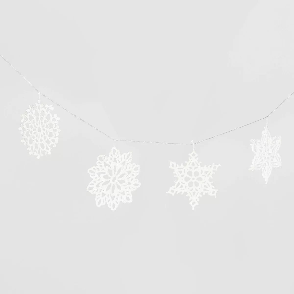 72" Fabric Snowflake Christmas Garland White - Wondershop™ | Target