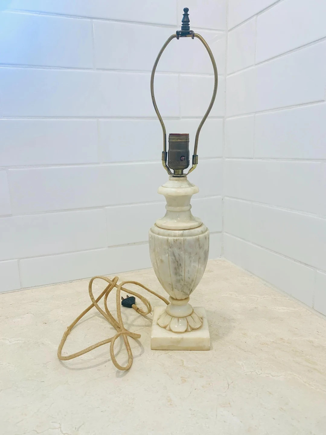 Vintage Alabaster Marble Beige/grey/tan Table Lamp - Etsy | Etsy (US)