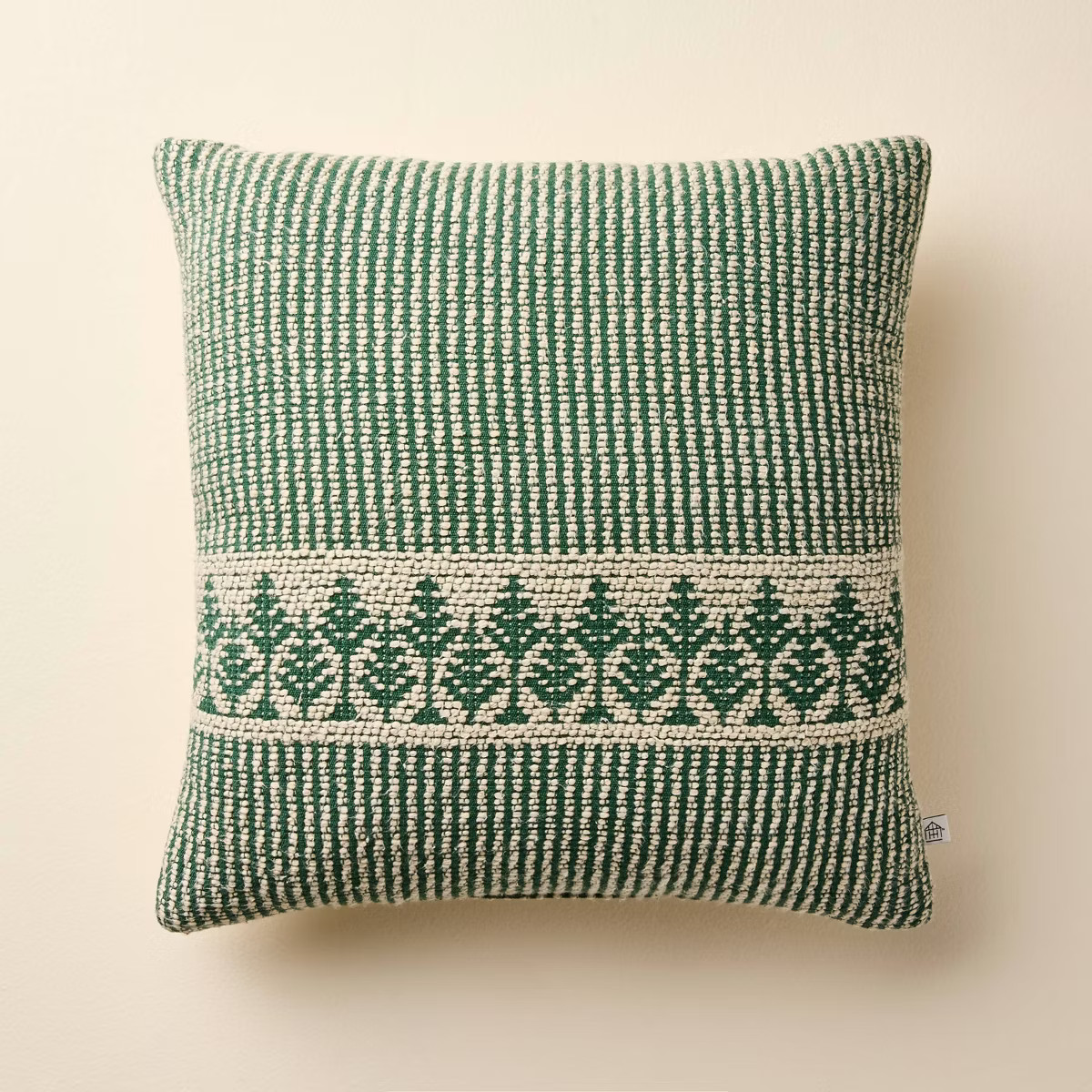 16"x16" Tree Icon Square Toss Pillow Green - Hearth & Hand™ with Magnolia | Target