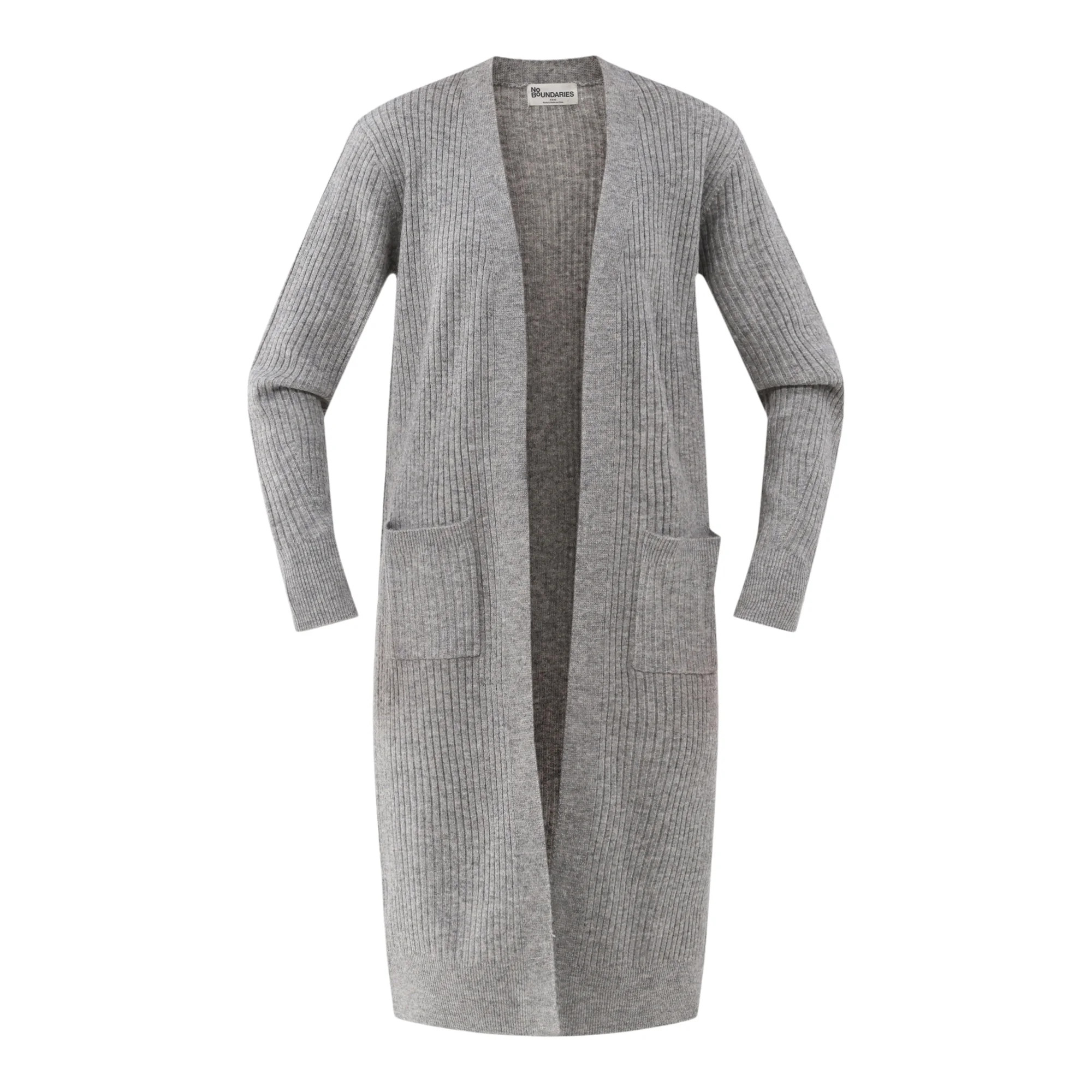 No Boundaries Ribbed Duster Cardigan Sweater, Women’s | Walmart (US)