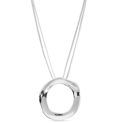 Open Circle Statement Necklace - Ettika Silver | Target