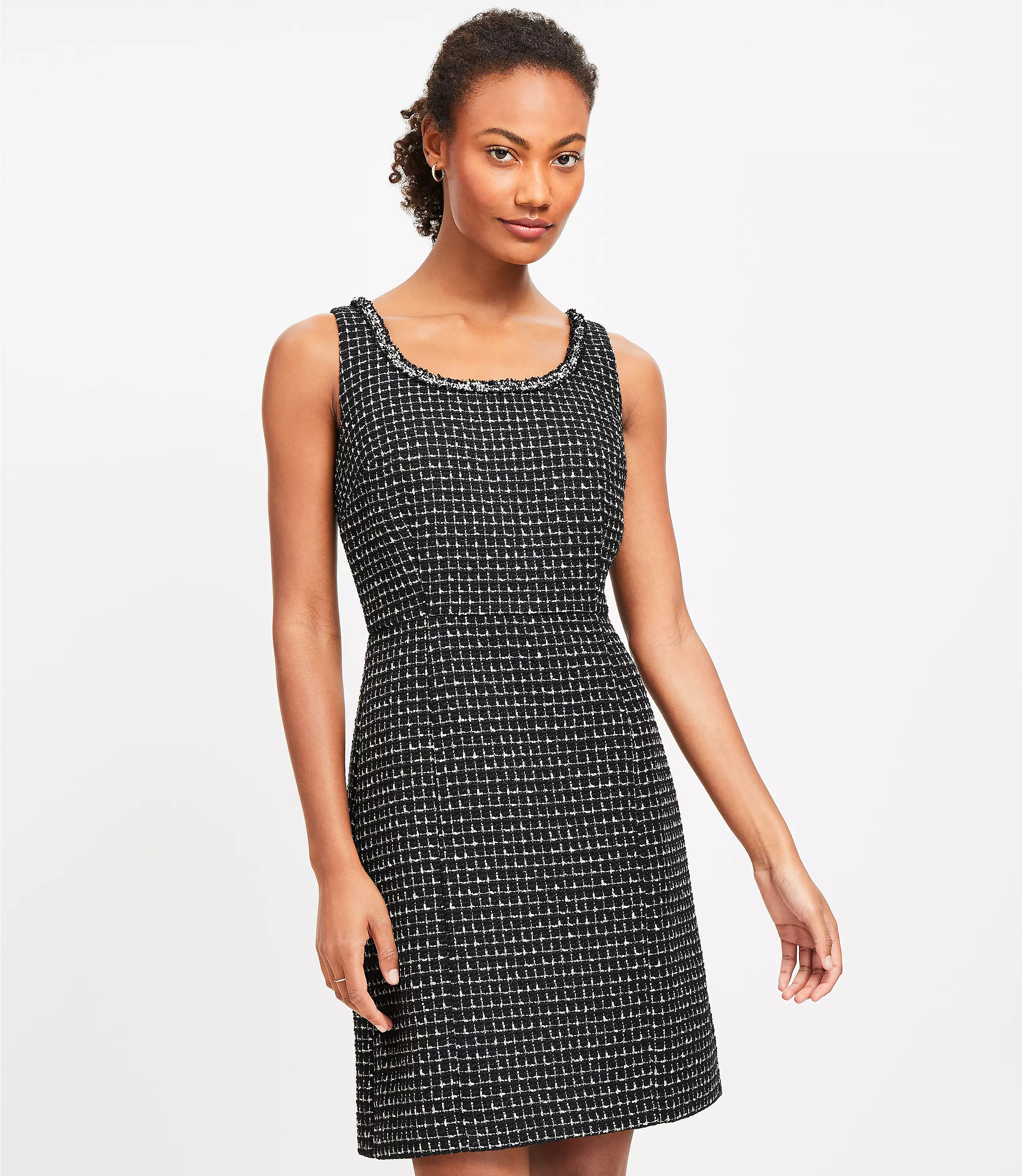 Metallic Tweed Mini Flare Dress | LOFT