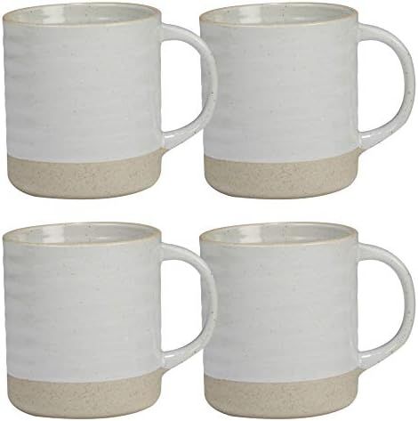 Certified International Artisan 22 oz. Mug, Set of 4, One Size (Pack of 4), White | Amazon (US)