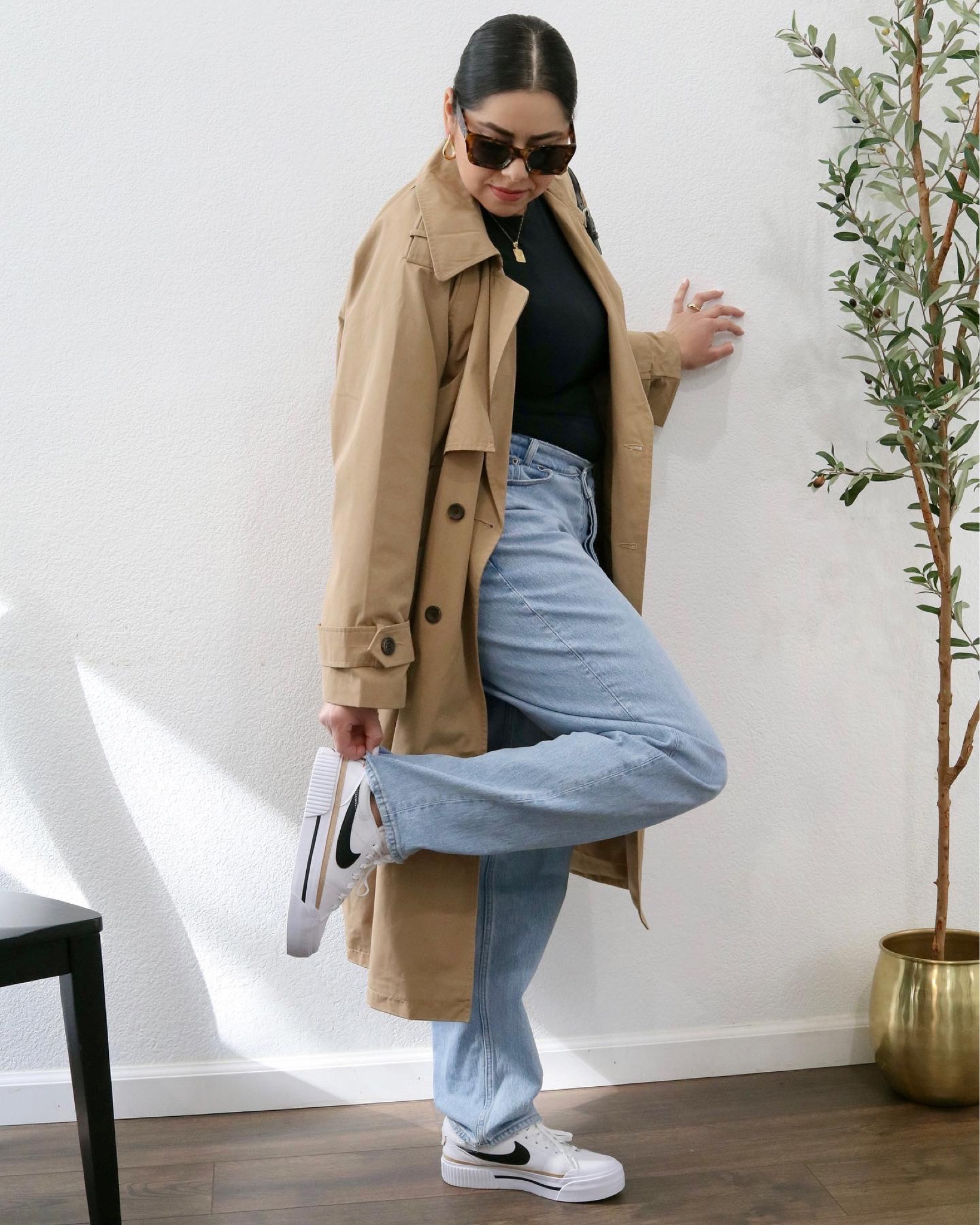 white nike lift sneakers outfit, lightwash dad jeans, waterproof stylish trench coat, stylish casual outfit

#LTKstyletip #LTKSeasonal #LTKshoecrush