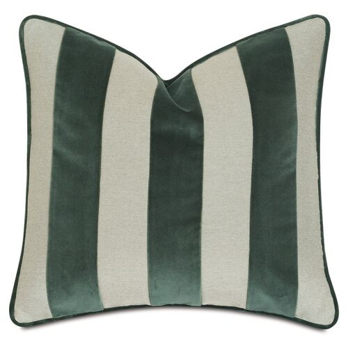 Nali 20x20 Velvet Pillow, Green/Khaki | One Kings Lane