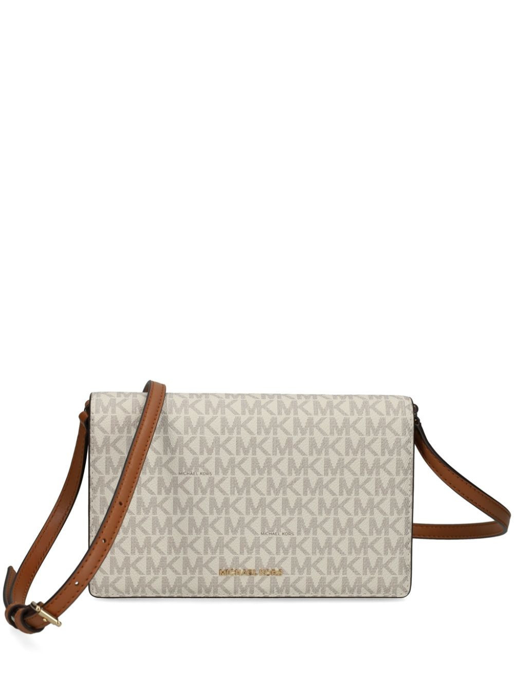 Michael Michael Kors monogram-logo crossbody bag - Neutrals | Farfetch Global