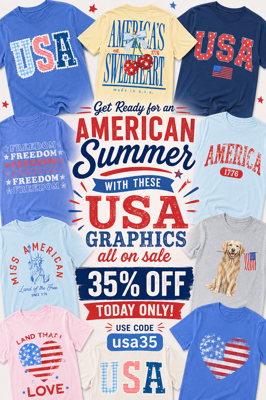 If there’s one thing I love for summer… it’s a cute graphic tee that takes zero brain power but still makes you look put together 😅🇺🇸✨

And Pink Lily understood the assignment with these patriotic graphics! From oversized comfy tees to the cutest red, white & blue designs, these are PERFECT for Memorial Day, July 4th, lake days, baseball games, cookouts, or just living your best American summer life ❤️🤍💙

🎉 TODAY ONLY — ALL graphics are 35% OFF
Use code: usa35

I tagged all of the graphics below so you can easily shop your favorites before sizes start disappearing! 🇺🇸🛍️