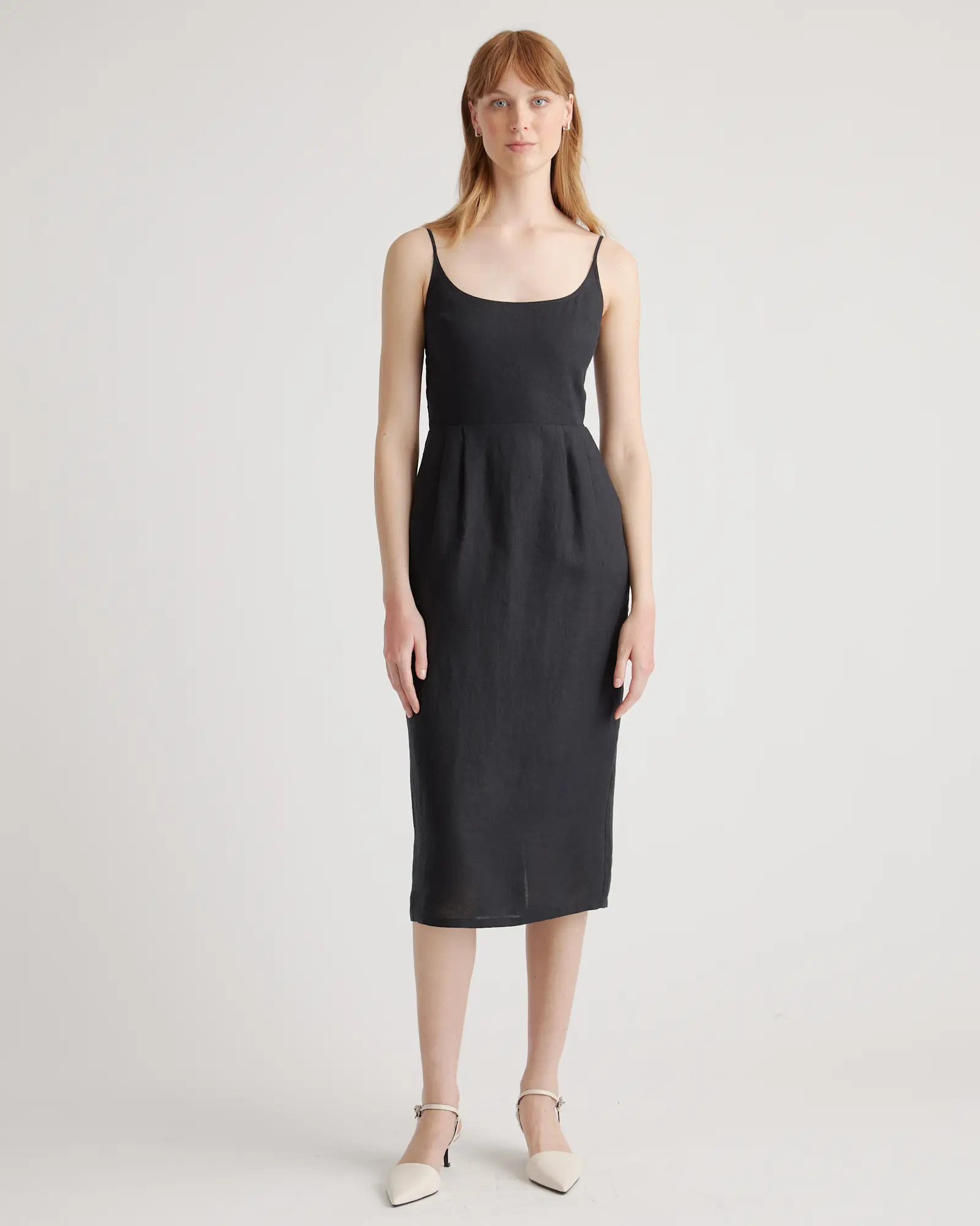 100% European Linen Scoop Neck Midi Dress | Quince