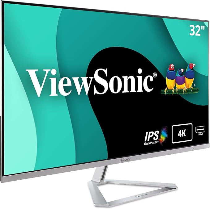 ViewSonic VX3276-4K-MHD 32 Inch 4K UHD Monitor with Ultra-Thin Bezels, HDR10 HDMI and DisplayPort... | Amazon (US)