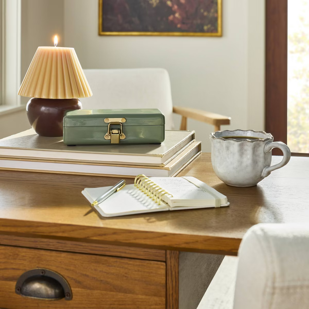 6.3" Lamp Figural Sculpted Candle - Hearth & Hand™ with Magnolia | Target