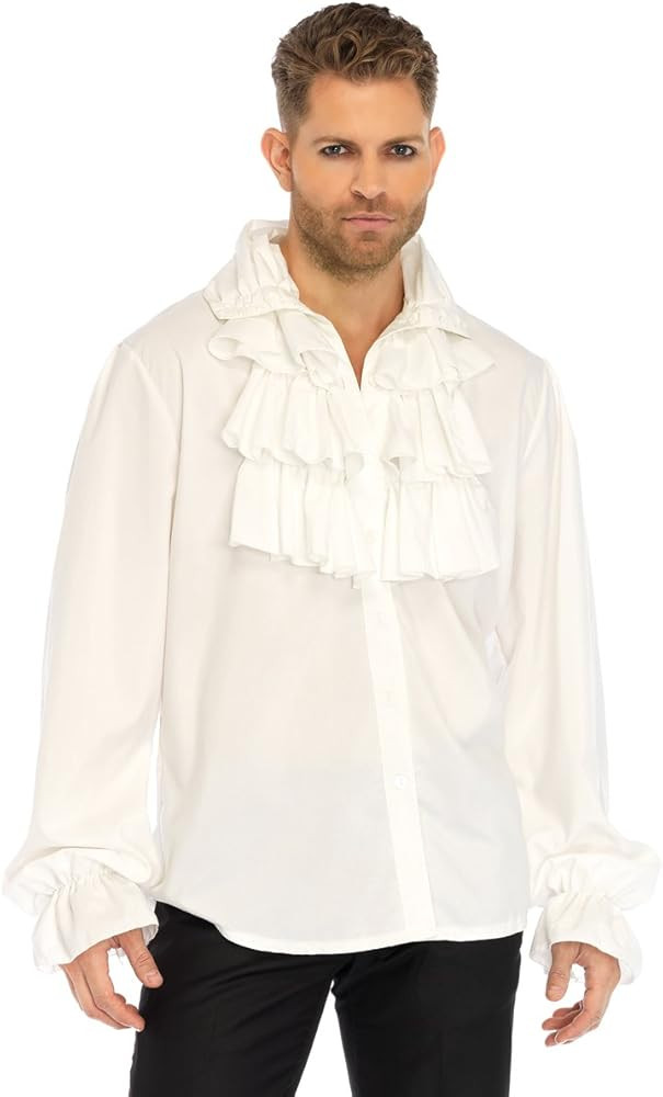 Leg Avenue Men's Costumes Pirate Shirt with Ruffles | Amazon (US)