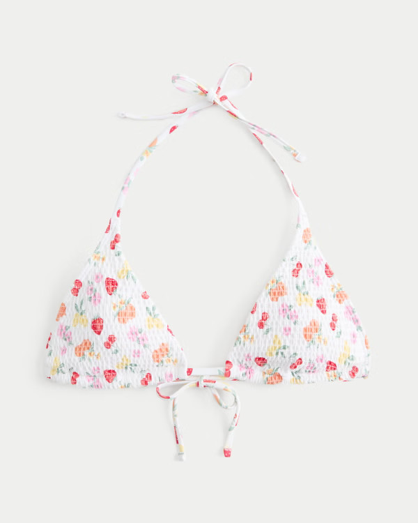 Women's Smocked Multi-Way Triangle Bikini Top | Women's Swimwear | HollisterCo.com | Hollister (US)