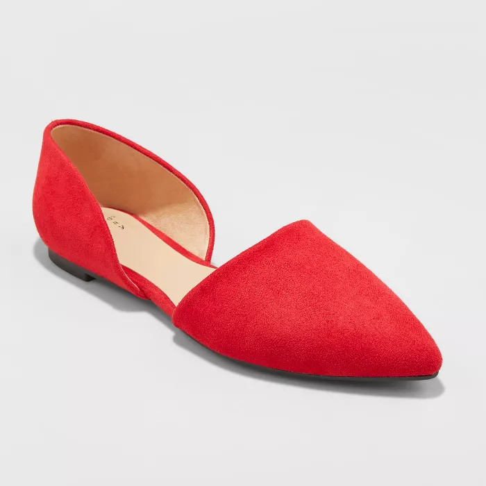 Women's Rebecca Microsuede Pointed Two Piece Ballet Flats - A New Day™ | Target