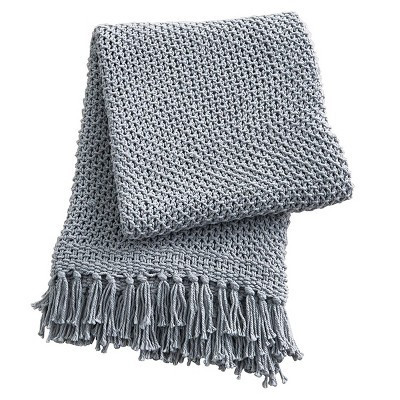 Split P Open Knit Throw - Mist | Target