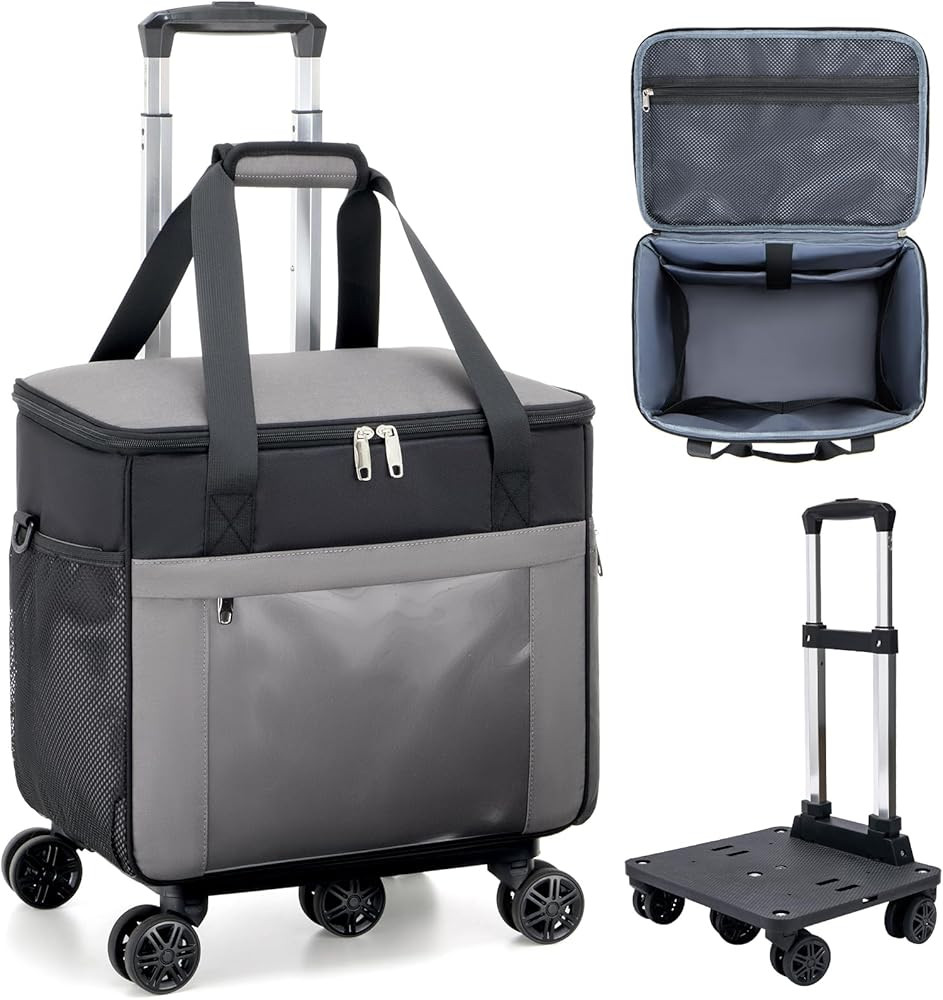 Amythe Rolling Teacher Tote Bag with 5-Wheel, Heavy Duty Organizer Work Bag Water-Resistant, Fits... | Amazon (US)