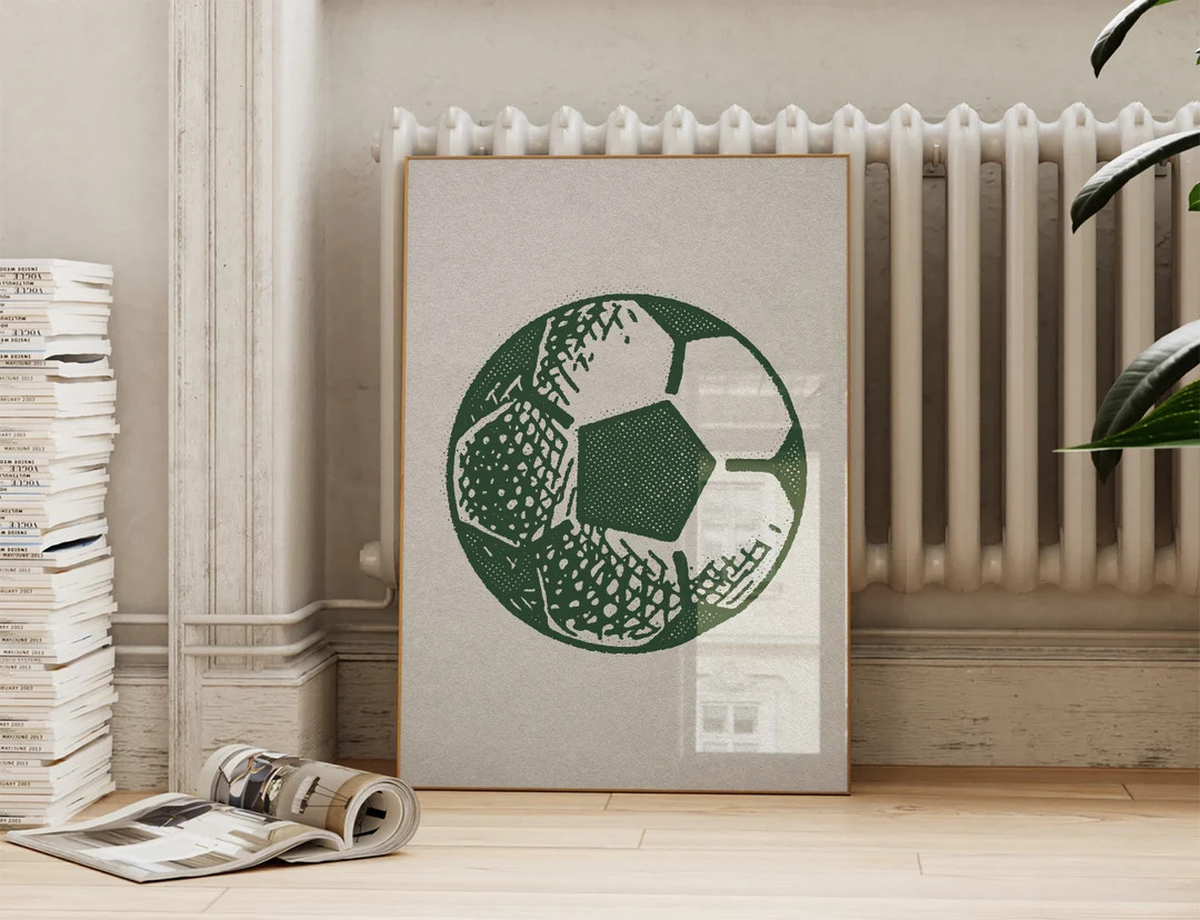 Soccer Ball Wall Decor Vintage | Boys and Girls Room Wall Art | Retro Sports Poster | Downloadabl... | Etsy (US)