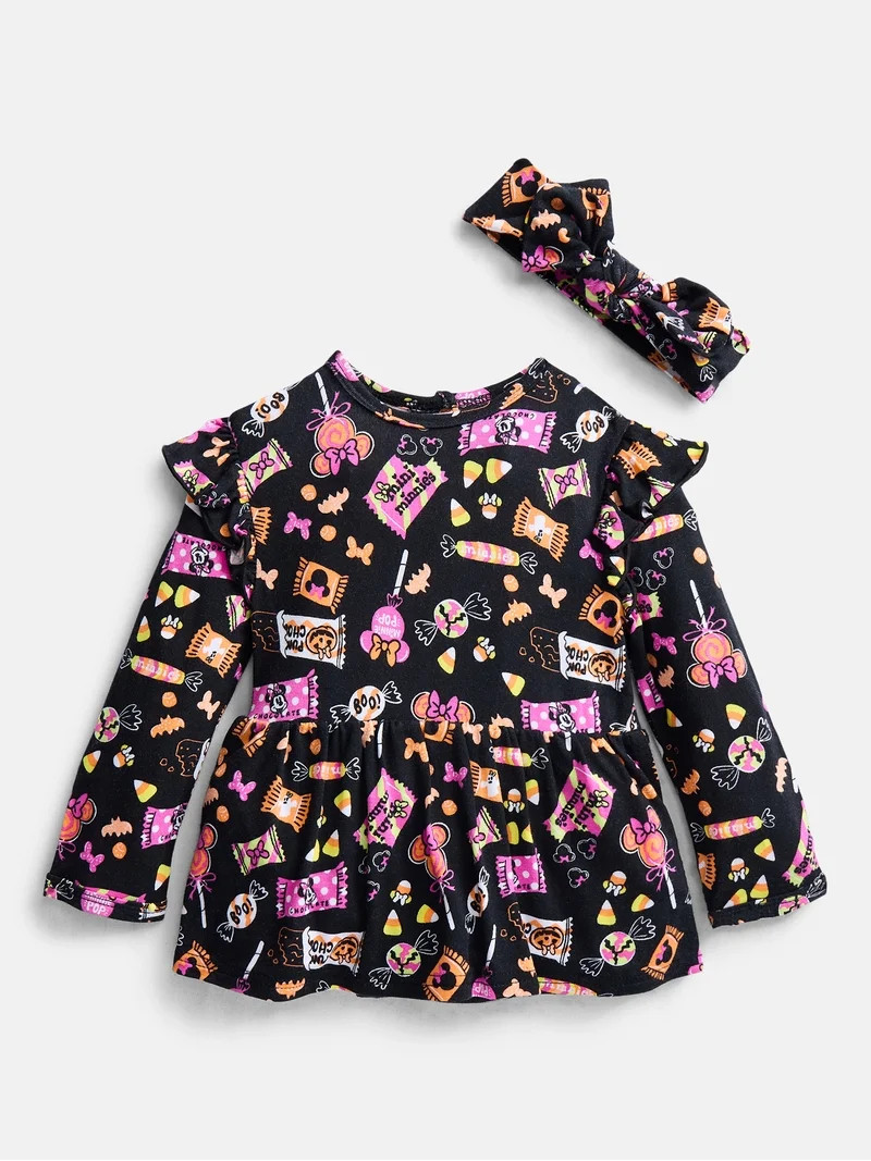 Minnie Mouse Baby Girls' Halloween Dress and Headband Set, 2-Piece, Sizes NB-24M | Walmart (US)