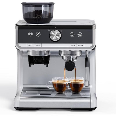 Espresso machine with built-in grinder, rapid heating, milk frother, ideal for home or office use | Target