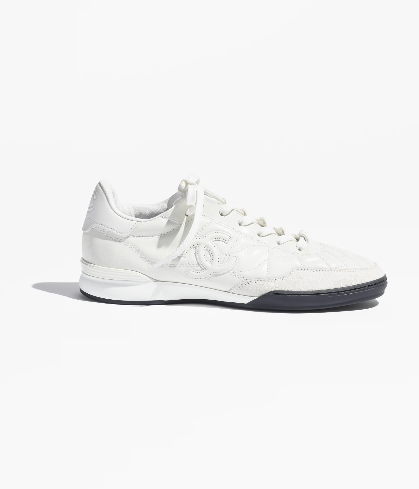 Sneakers - Shiny calfskin, calfskin & suede calfskin, white — Fashion | CHANEL | Chanel, Inc. (US)