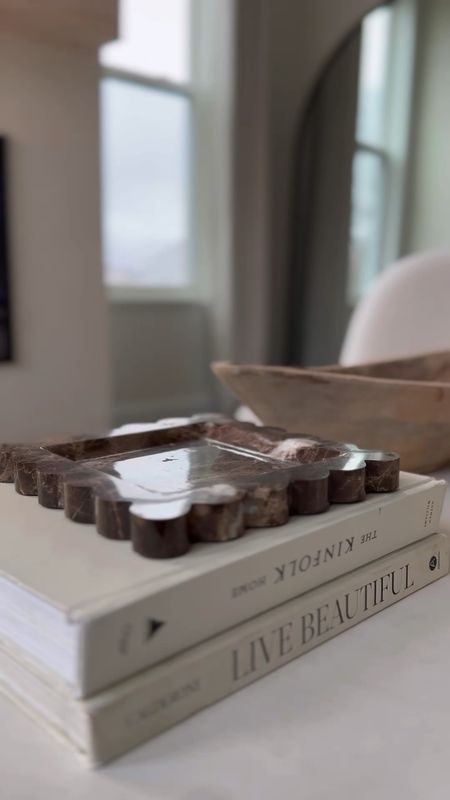 my scalloped marble tray is back in stock!!! coffee table decorr

#LTKVideo #LTKhome