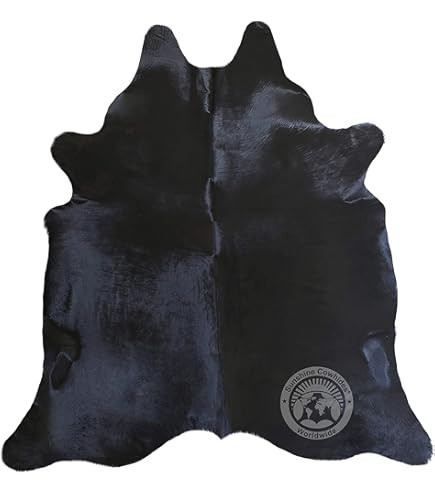NativeSkins Faux Cowhide Rug – Black (Medium) | 4.3ft x 5.7ft | Cow Print | Western Bedroom Dec... | Amazon (US)