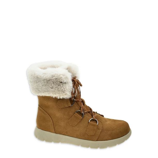 Time and Tru Womens Suede Lace Up Boot - Walmart.com | Walmart (US)