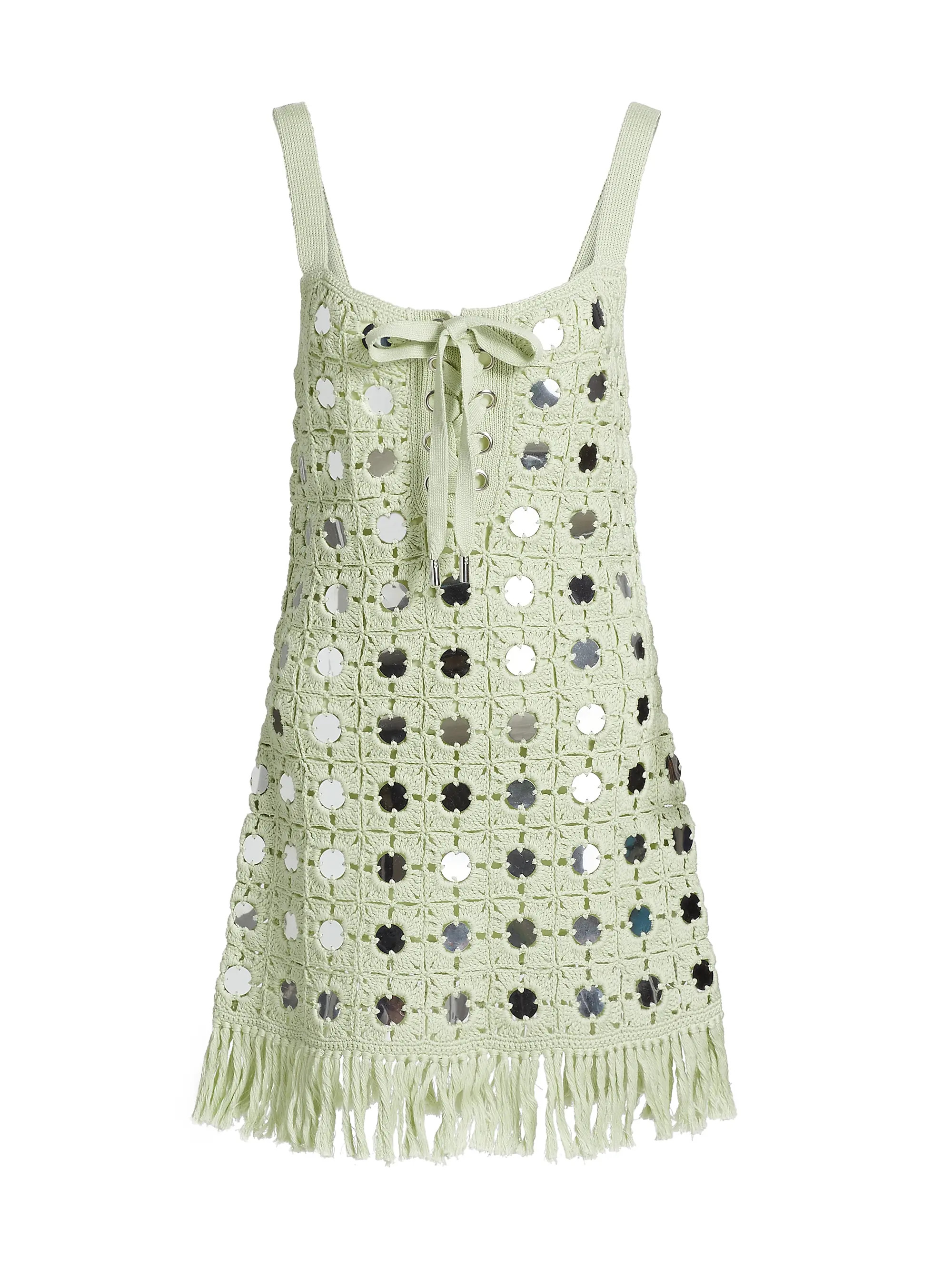 Brinkley Mirror Crochet Fringed Minidress | Saks Fifth Avenue