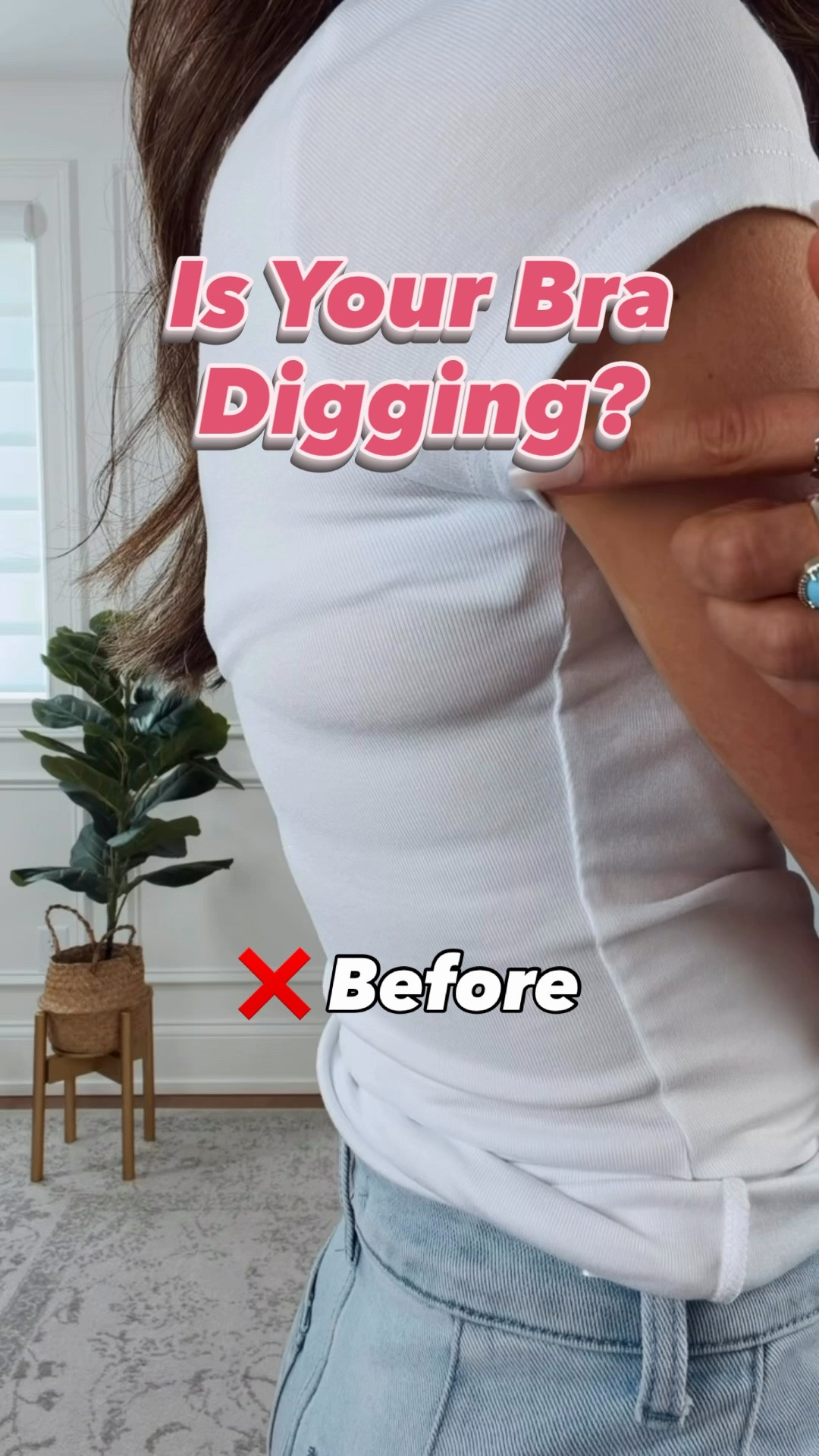 Your Bra Digging Solution - wearing a size xsmall top and 32” inseam size 25 sweatpant jeans. Amazon basics

#LTKmomlife #LTKootd #LTKgrwm