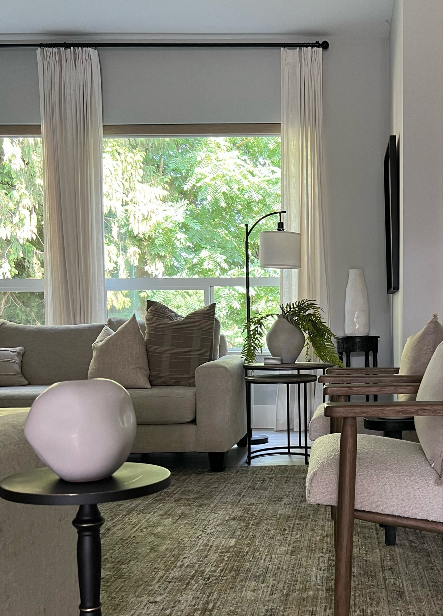 Curtain details: 
I have the Liz linen in white ivory from Twopages. Single pinch pleat, no liner. 

#LTKhome